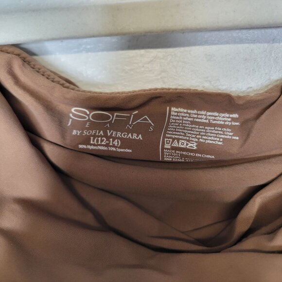 Sofia Jeans by Sofia Vergara Women's Large Off Shoulder Bodysuit Brown - Picture 5 of 5